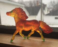 Fire Breyer Shetland Pony clearware Stablemate